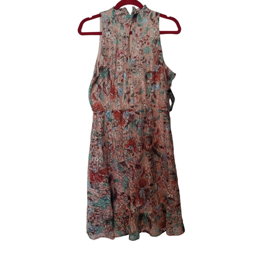 New York & Company 10 Blush Floral Lace Mid Length Dress